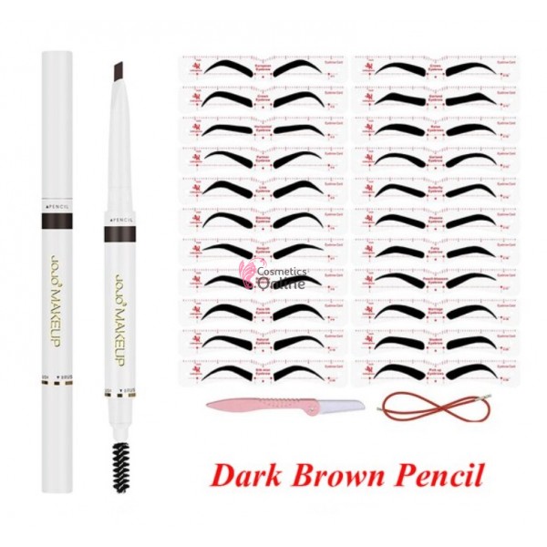 Sabloane pentru tatuare sprancene, STS006 KIT de 12 Sabloane cu elastic, brici si creion